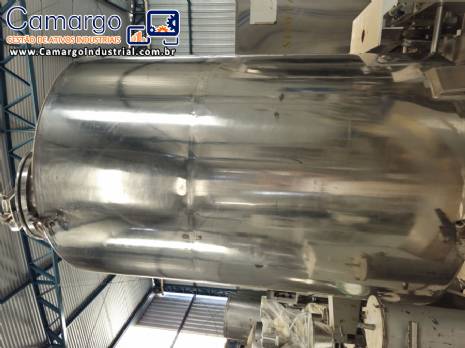 Tanque em ao inox para armazenamento e agitao 1500 litros