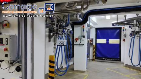 Sistema de esteriliza��o de containers com v�lvulas autom�ticas em inox Spirax Sarco