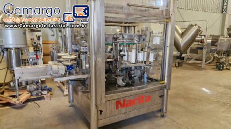 Rotuladora autom�tica em inox com dois cabe�otes para r�tulos autoadesivo Narita