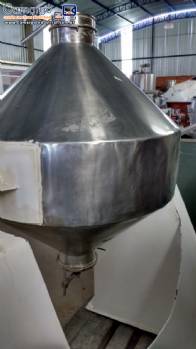 Misturador de p duplo cone em ao inox 100 litros