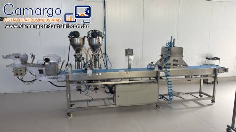 Formadora recheadora dosadora de esteira para massas laminadas salgados past�is PANITEC Lynea